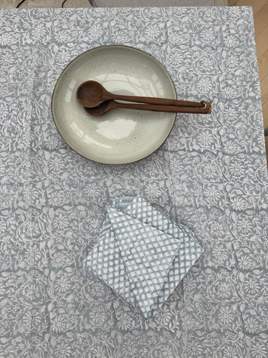 Papir servietter bløde 50 stk lys blå m/ medallion mønster