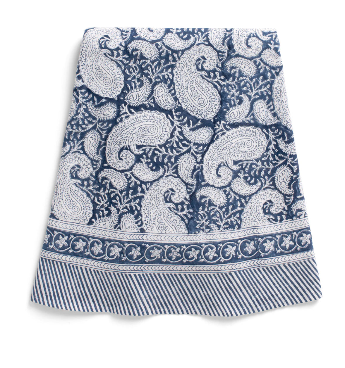 Dug bomuld navy blå Paisley mønster