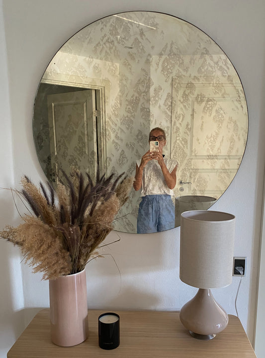 Rundt spejl m/antikt look