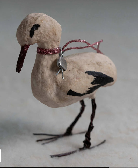 Stork håndlavet i bomuld og papir