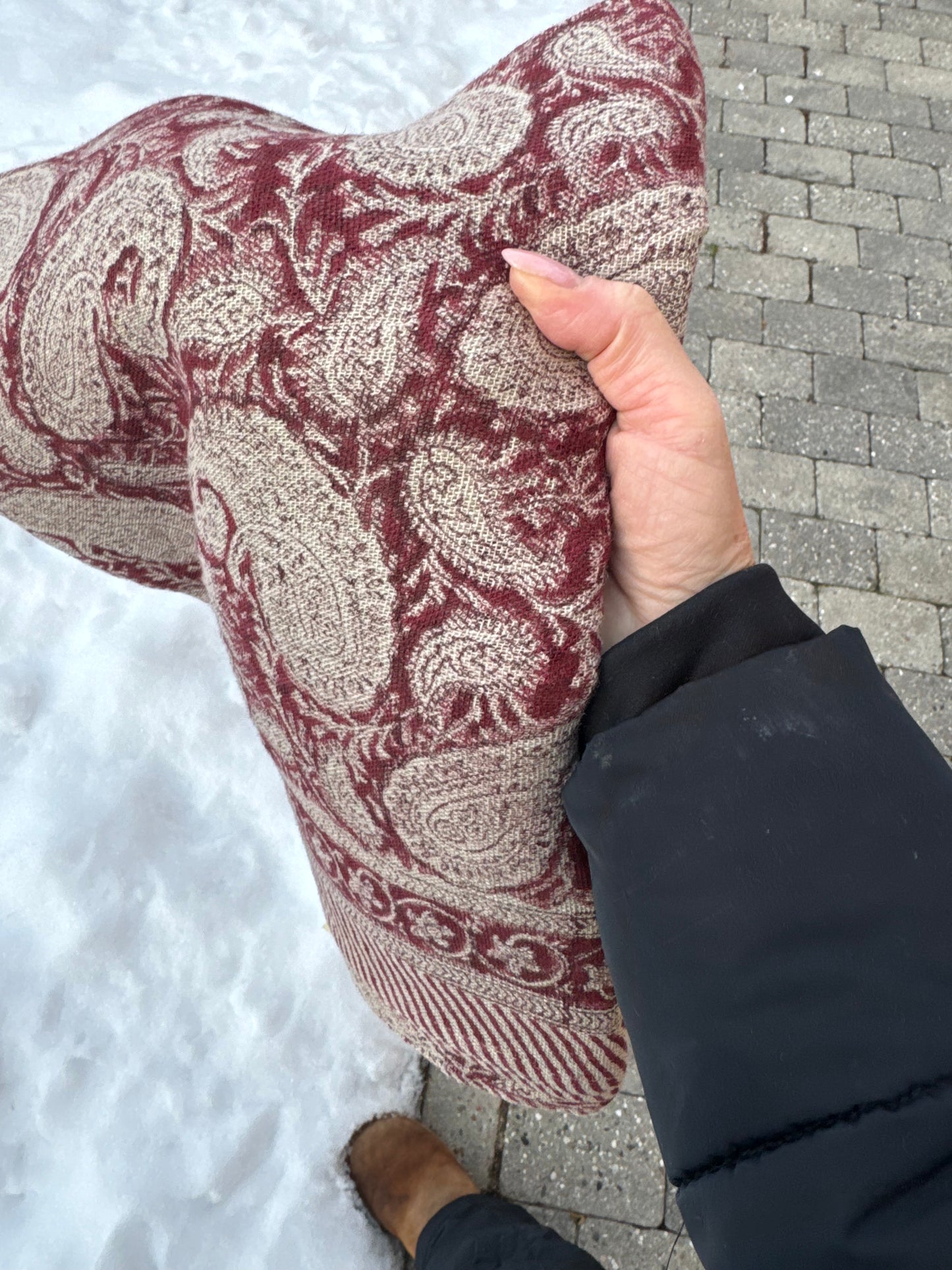 Hør dug i dyb rød fra Chamois - juledug flere størrelser