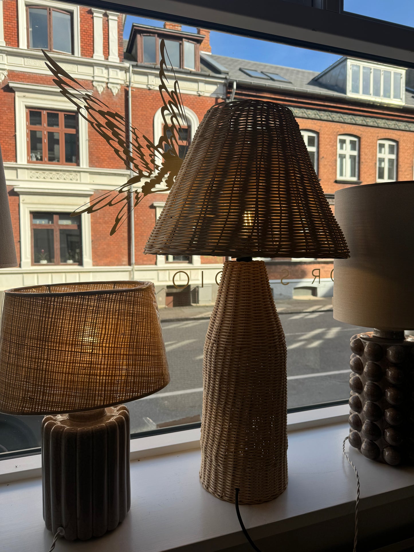 Rattan bordlampe