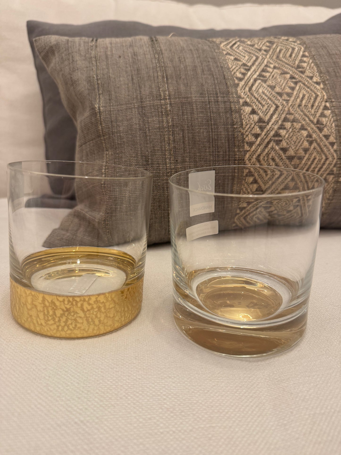Drinks glas m/ 24 carat guld 2 stk.