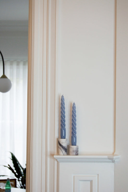 Hvid marmor lyseholder STONED