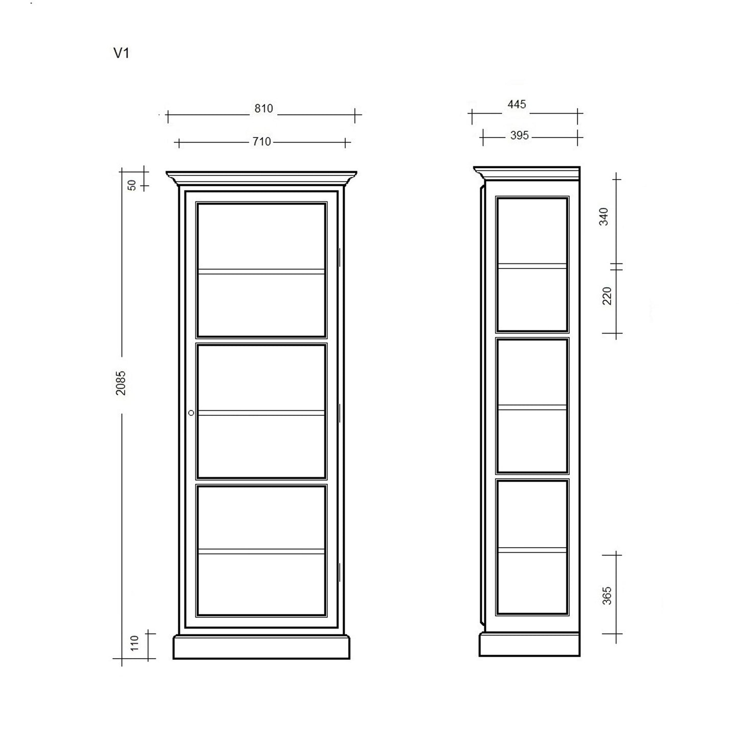 Vitrineskab i sort fra Lindebjerg Design
