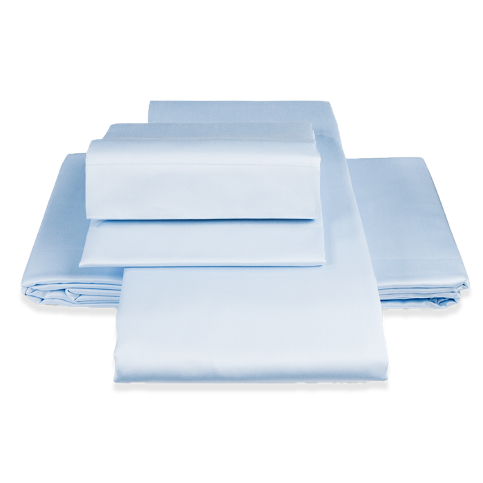 Pudebetræk i lyseblå - satinvævet