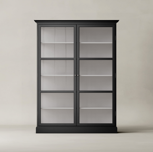 Vitrineskab i sort, dobbelt fra Lindebjerg Design