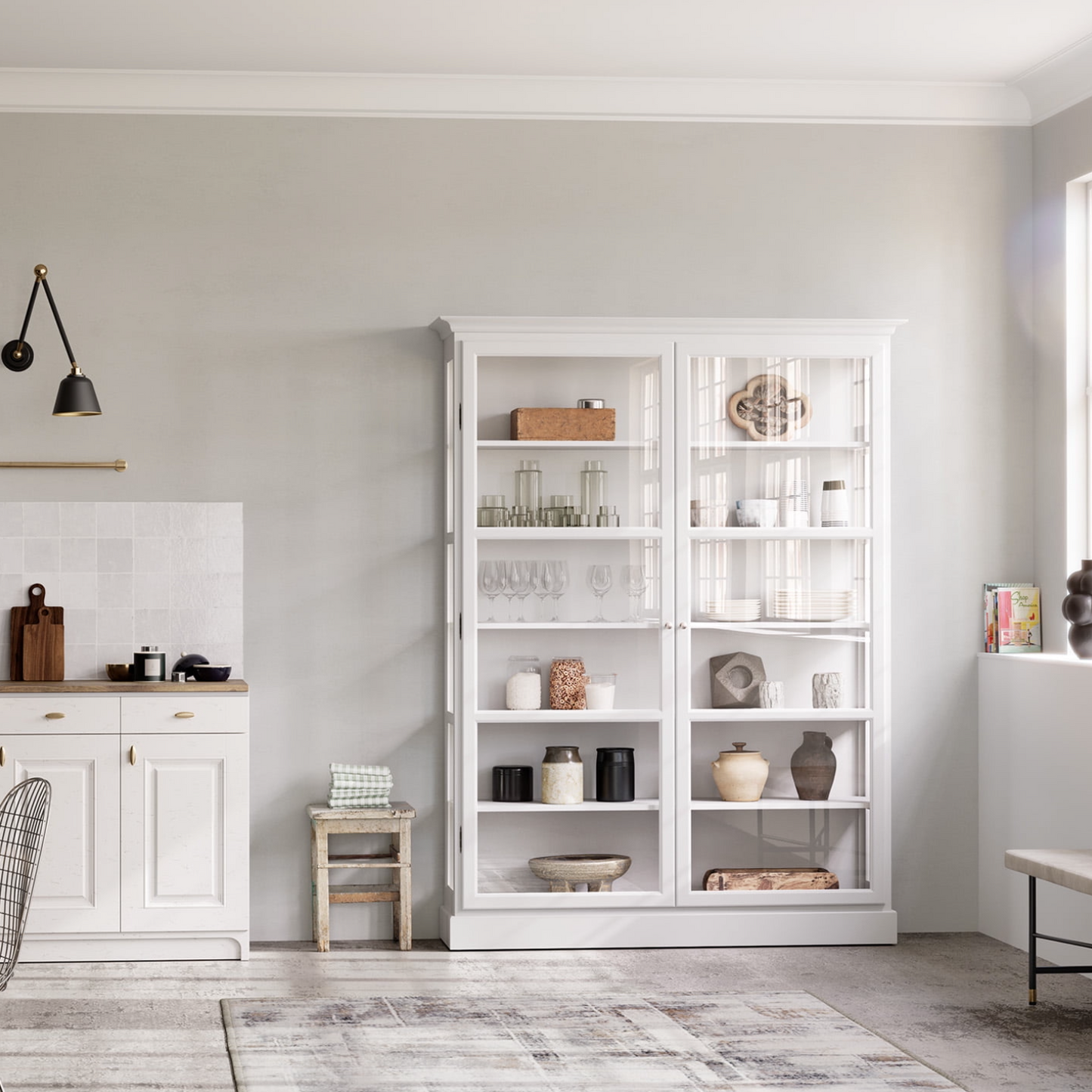 Vitrineskab i hvid fra Lindebjerg Design