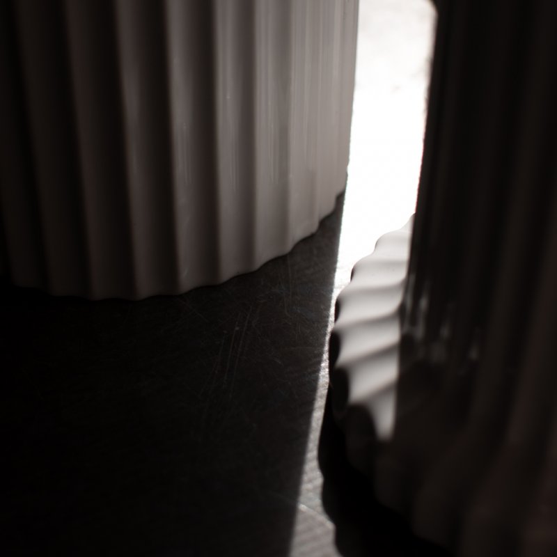 DBKD Stripe vase shiny hvid