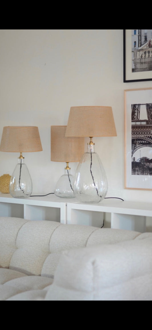 Bordlampe Glas Venezia incl. Bastskærm Hallbergs of Sweden