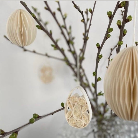 Påskeæg papir råhvid