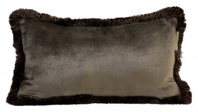 Pyntepude - velour antracit m/frynser 30*50 T.Herman
