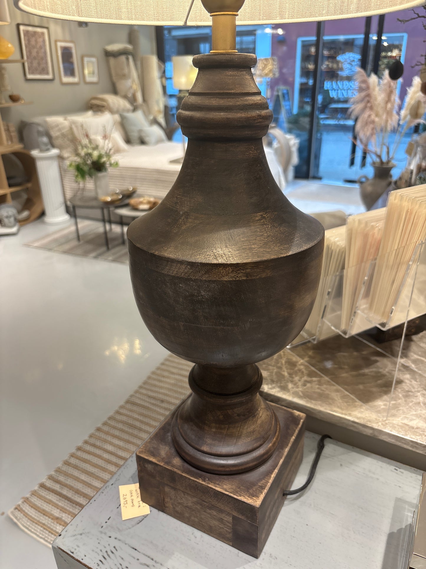 Bordlampe Antique træ Nomad