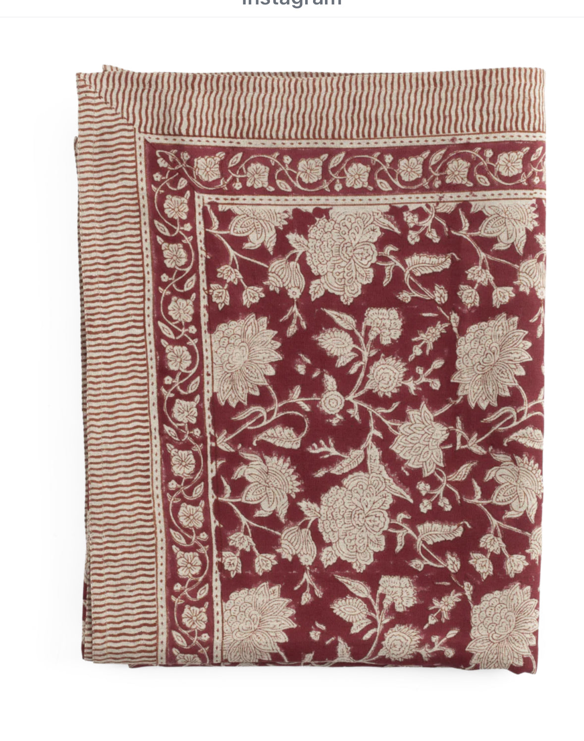 Vinrød dug i 100% hør