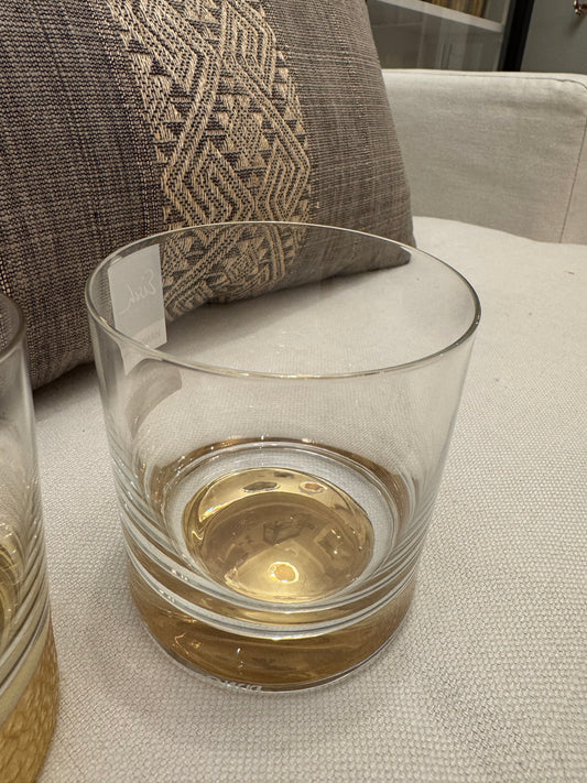 Drinks glas m/24 carat guld 2 stk.