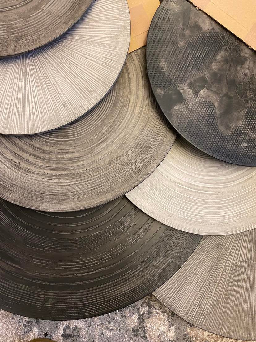 Sofabord Multimoon ø60 texture center light Grey Mos Design