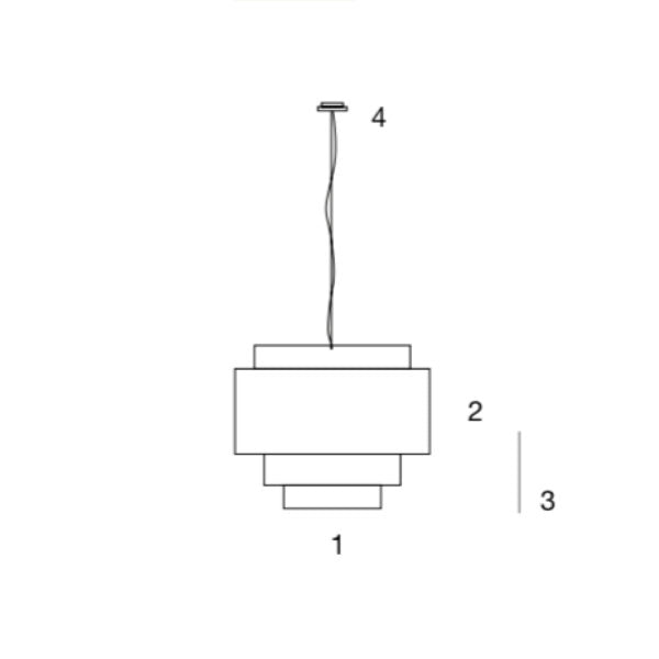 Loftlampe - saturno 4 ringe