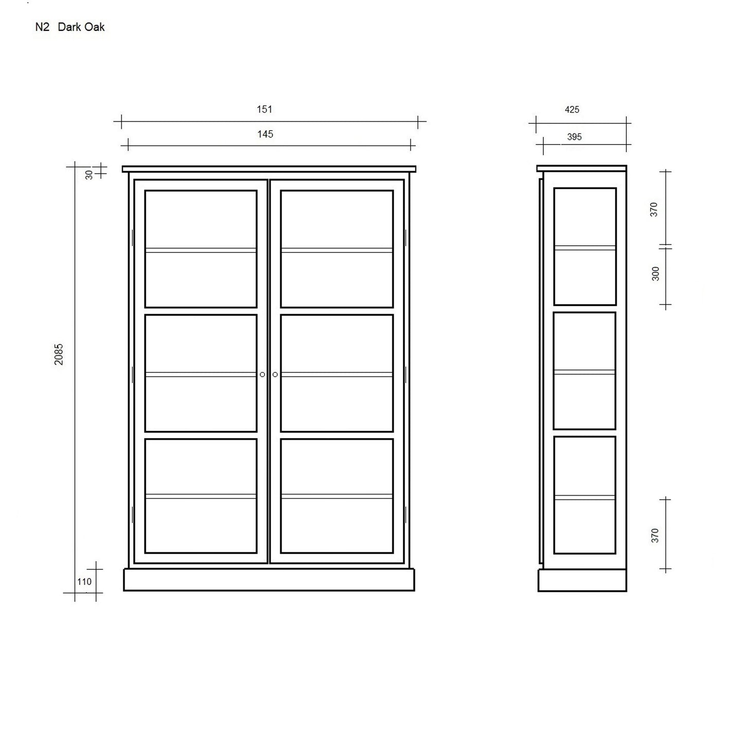 Vitrineskab i dark oak fra Lindebjerg Design