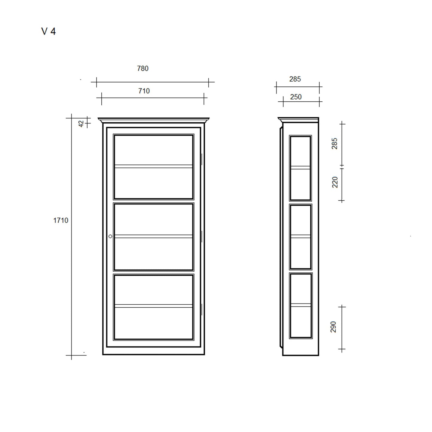 Hænge Vitrineskab lys grå Væghængt vitrine fra Lindebjerg Design