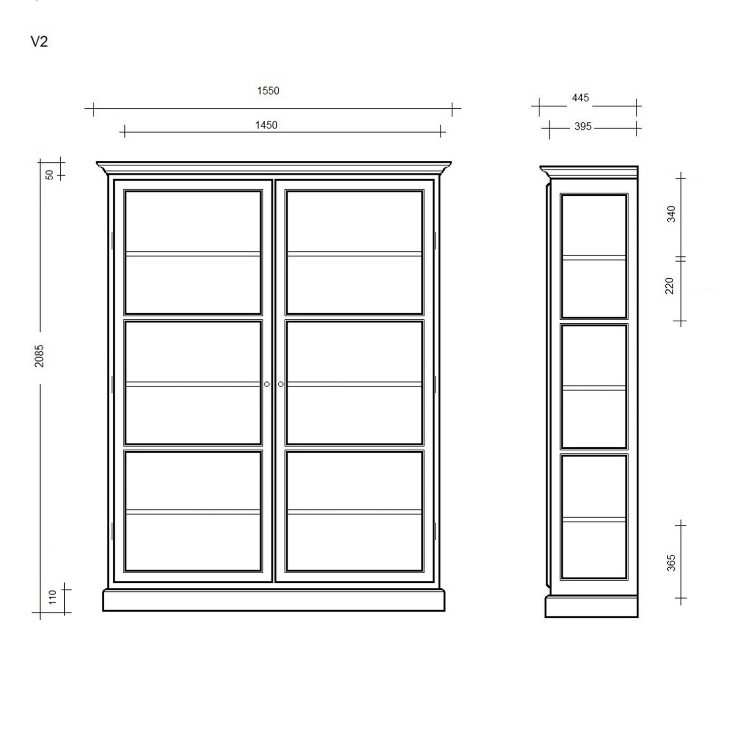 Vitrineskab i hvid fra Lindebjerg Design