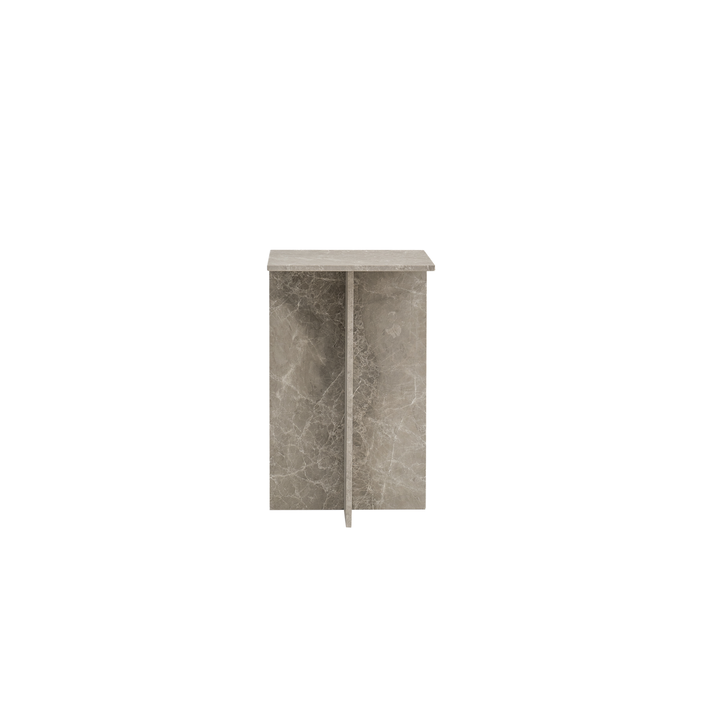 Piedestal Fjer lys grå marmor Wabi Sabi Nordic
