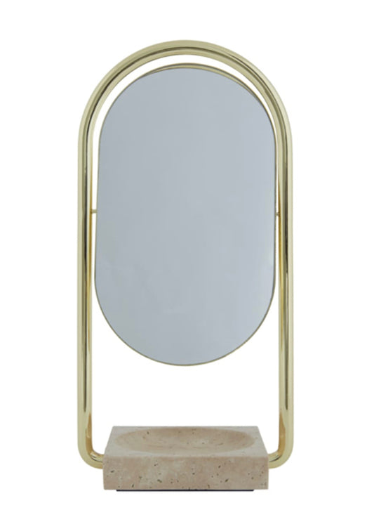 Make up spejl m/travertin skål fra AYTM
