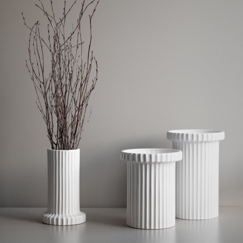 DBKD Stripe vase shiny hvid