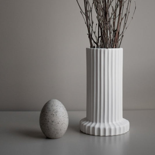 DBKD Stripe vase shiny hvid